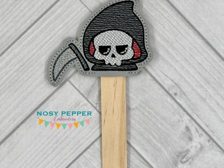 Grim Reaper Plant Marker machine embroidery design DIGITAL DOWNLOAD on Sale