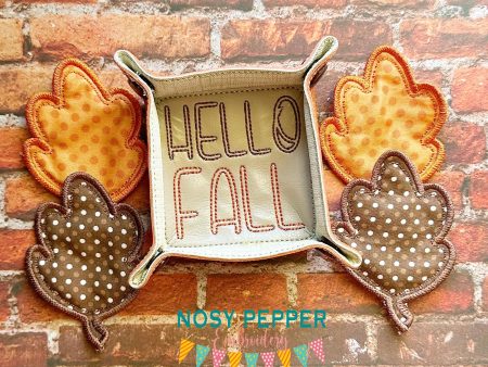 Hello Fall ITH tray and wipe set machine embroidery design (includes 2 sizes of trays and wipes) DIGITAL DOWNLOAD Online Hot Sale