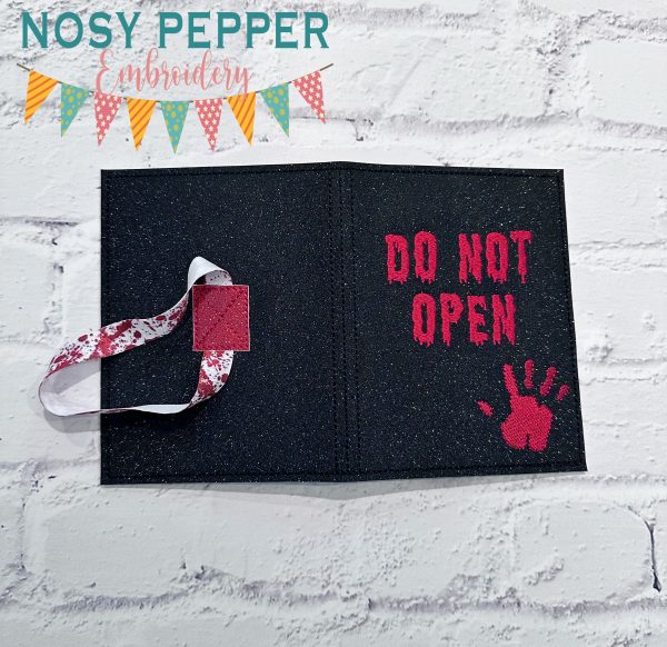 Do Not Open Notebook Cover (2 sizes available) machine embroidery design DIGITAL DOWNLOAD on Sale