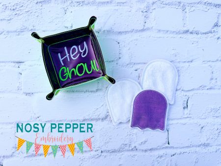 Hey Ghoul ITH tray and wipe set machine embroidery design (includes 2 sizes of trays and wipes) DIGITAL DOWNLOAD Cheap