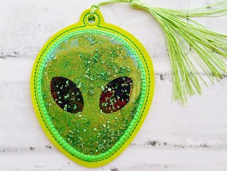 Alien Applique Shaker bookmark bag tag ornament machine embroidery file DIGITAL DOWNLOAD Cheap