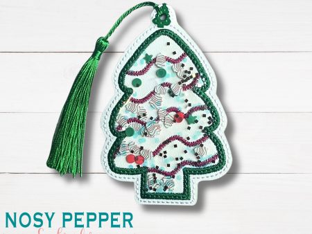 Christmas Cake applique shaker ornament bookmark bag tag machine embroidery file DIGITAL DOWNLOAD on Sale