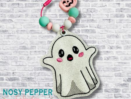 Happy Ghost bookmark bag tag ornament machine embroidery file DIGITAL DOWNLOAD Fashion