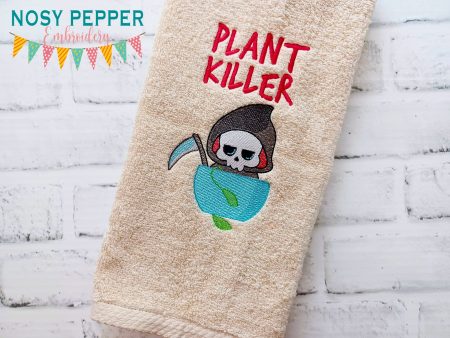 Plant Killer embroidery design (5 sizes included) DIGITAL DOWNLOAD For Sale