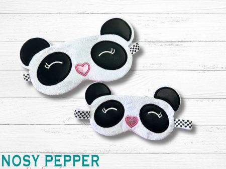 Panda Applique Sleep Mask machine embroidery design (2 sizes included) DIGITAL DOWNLOAD Online Sale