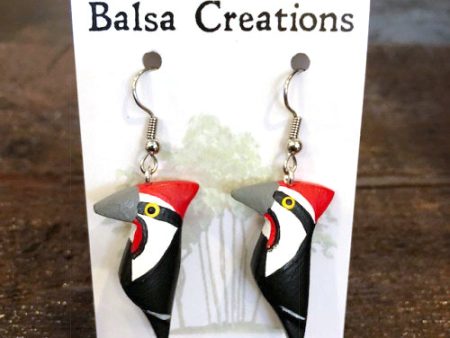 Pileated Woodpecker Balsa Earrings Online