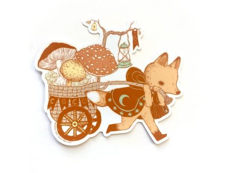 Fox Mushroom Forager Sticker Fashion