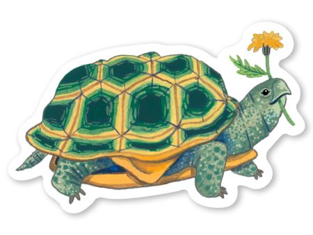 Tortoise and Flower Vinyl Sticker Fashion