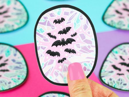 Holographic Crystal Cave Bats Vinyl Sticker Sale