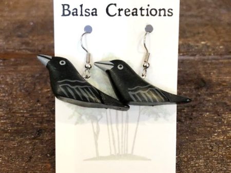 Crow Balsa Earrings Hot on Sale