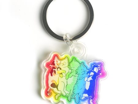 Rainbow Kittens Acrylic Keychain Discount