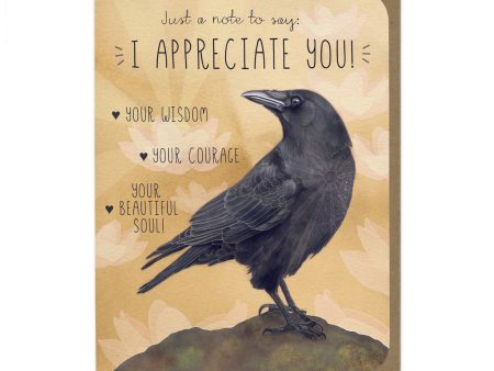 Encouragement- Crow and Lotus Greeting Card Online now