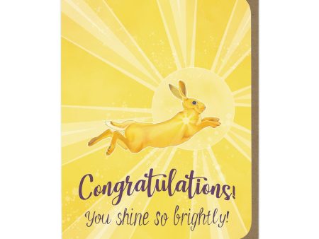 Congratulations Yellow Rabbit Greeting Card Hot on Sale