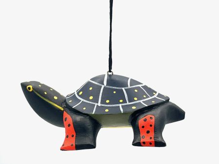 Hand-Carved Spotted Turtle Balsa Ornament For Discount