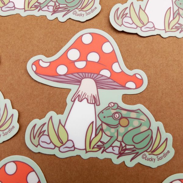 Toad & Mushroom Vinyl Sticker For Cheap