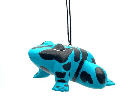 Hand-Carved Blue Poison Dart Frog Ornament Fashion