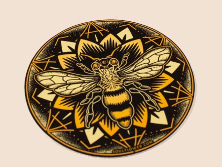 Bee Mandala Vinyl Sticker Online now