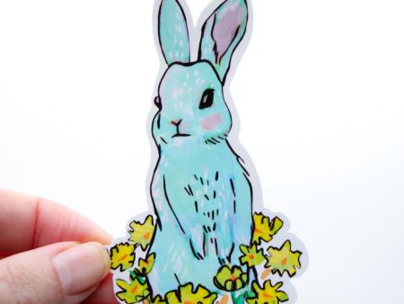 Blue Bunny Vinyl Sticker on Sale