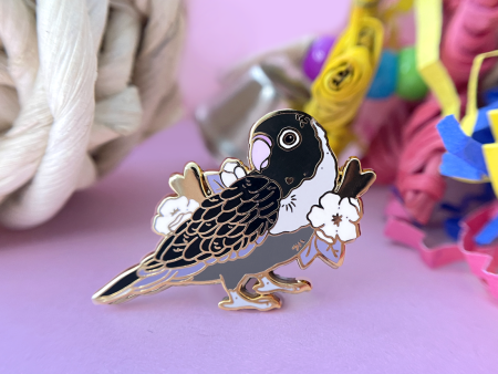 Black Lovebird Enamel Pin Online