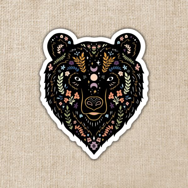 Magical Boho Bear Face Vinyl Sticker Discount