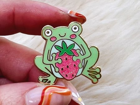 Frog & Strawberry Enamel Pin Fashion