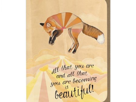 Encouragement Jumping Fox Greeting Card Cheap