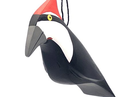 Hand-Carved Pileated Woodpecker Ornament Online now