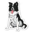 Border Collie Vinyl Sticker Hot on Sale