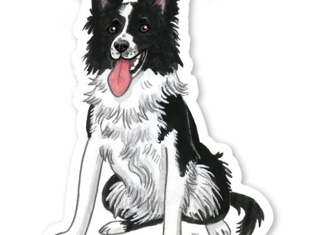 Border Collie Vinyl Sticker Hot on Sale