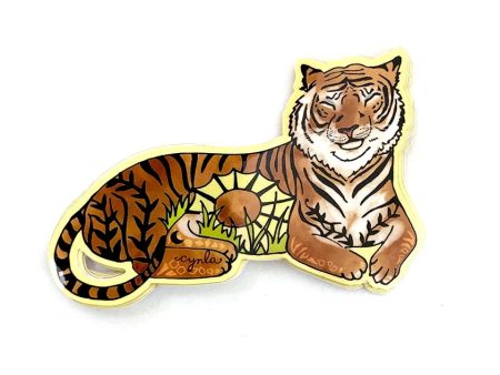 Calm Tiger Vinyl Sticker For Discount