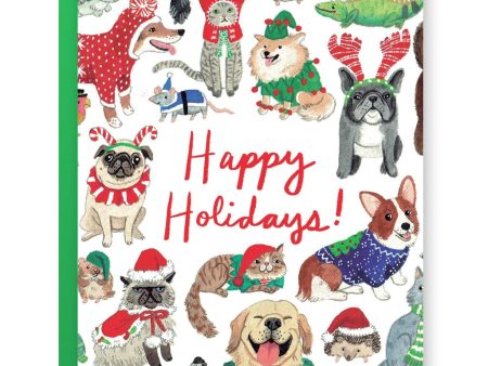 Holiday Pets Greeting Card For Cheap