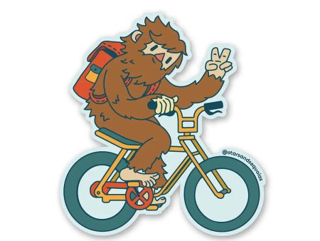 Biking Bigfoot Vinyl Sticker Supply