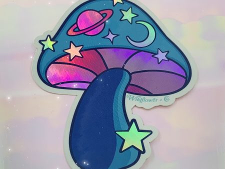 Cosmic Mushroom Sticker Fashion