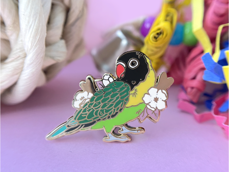 Masked Lovebird Enamel Pin Supply