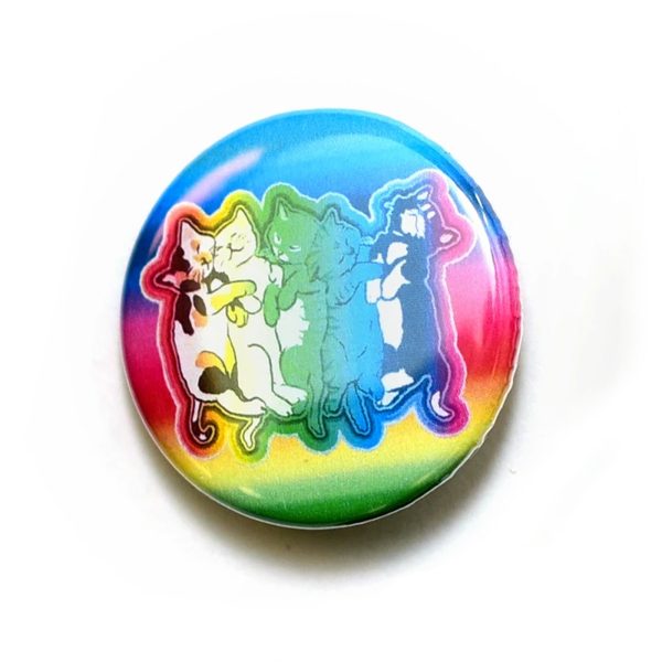 Sleeping Rainbow Cats Pinback Button For Cheap