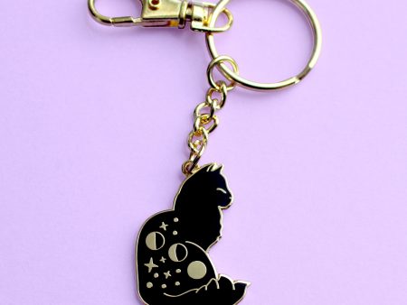 Celestial Cat Enamel Keychain Fashion