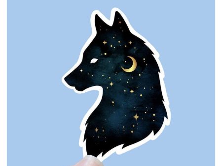 Night Wolf Vinyl Sticker Hot on Sale