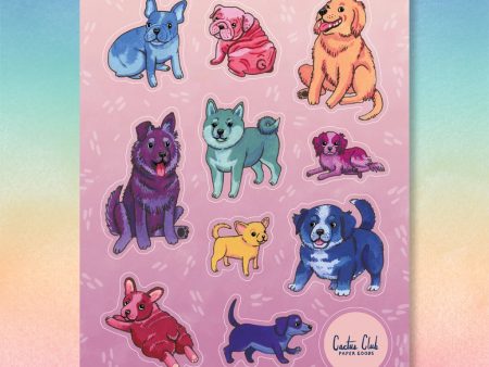 Color Puppies Sticker Sheet For Sale