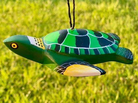 Hand-Carved Pacific Sea Turtle Ornament For Cheap